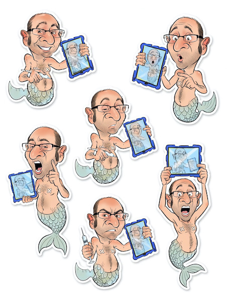 Characterposen Merman Erolart-charakterdesign meerjungfraumann