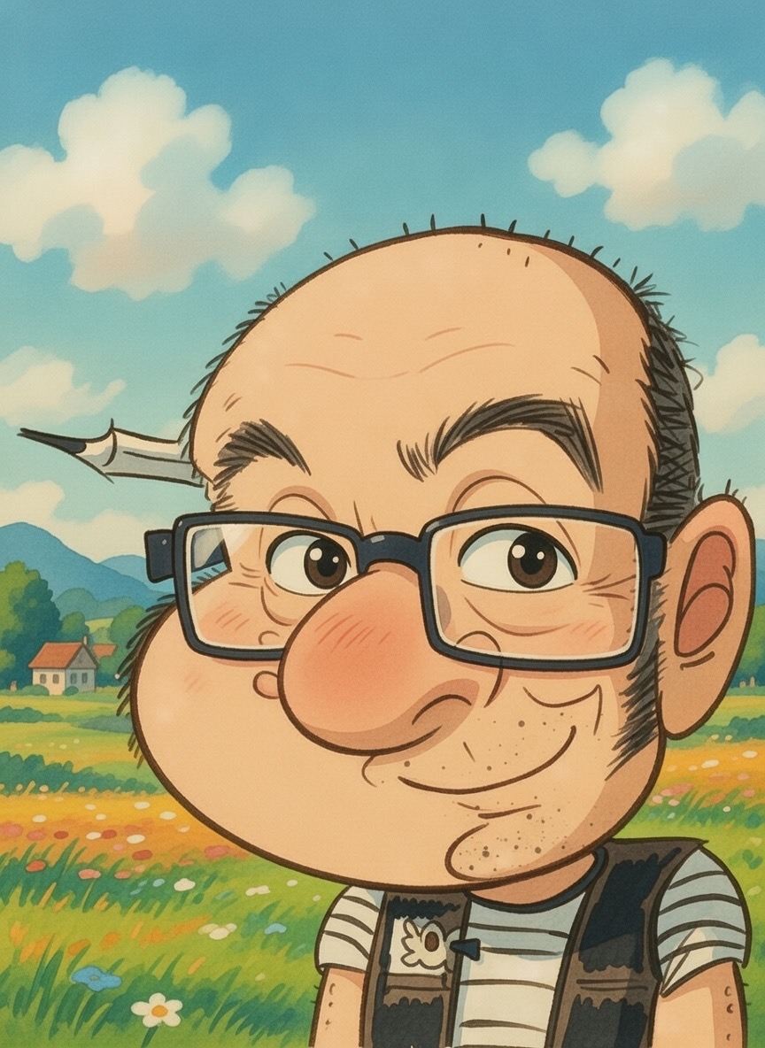 Karikatur im klassischen frankobelgischen Comic-Stil