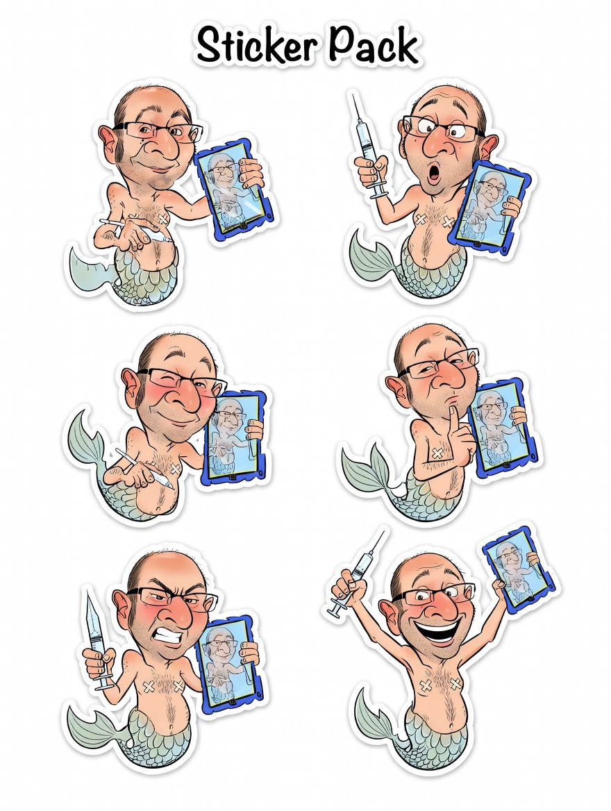 Stickersheet mit Charakterposen