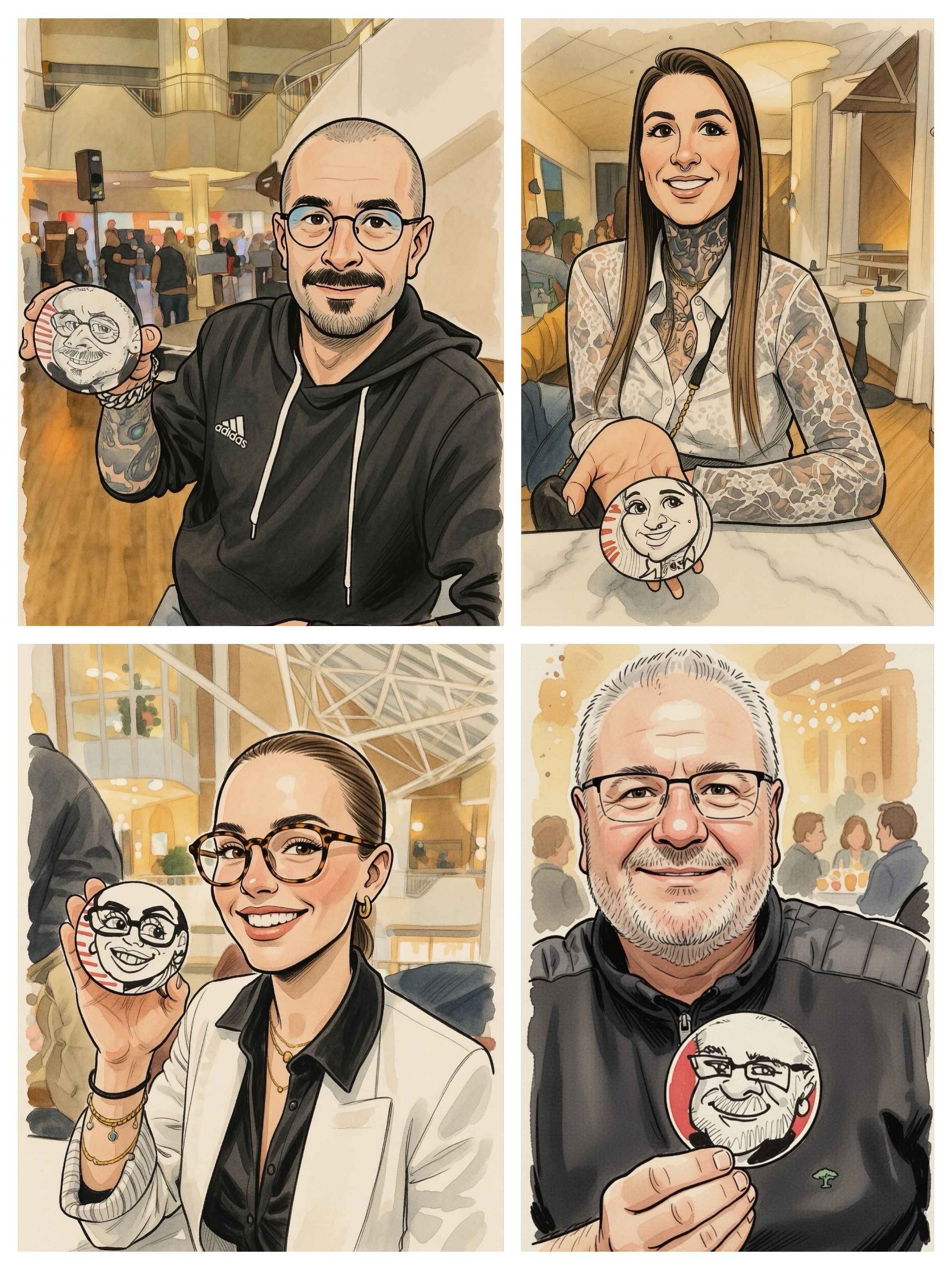 Karikatur auf Bierdeckel Bierfilz