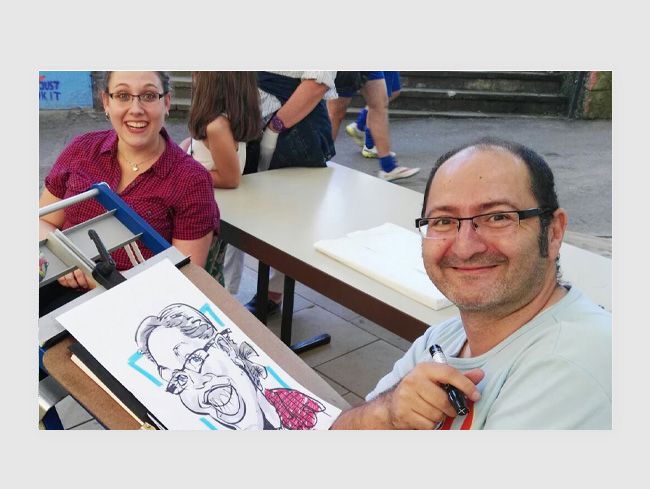 Live Karikaturen auf Messen und Firmenevents