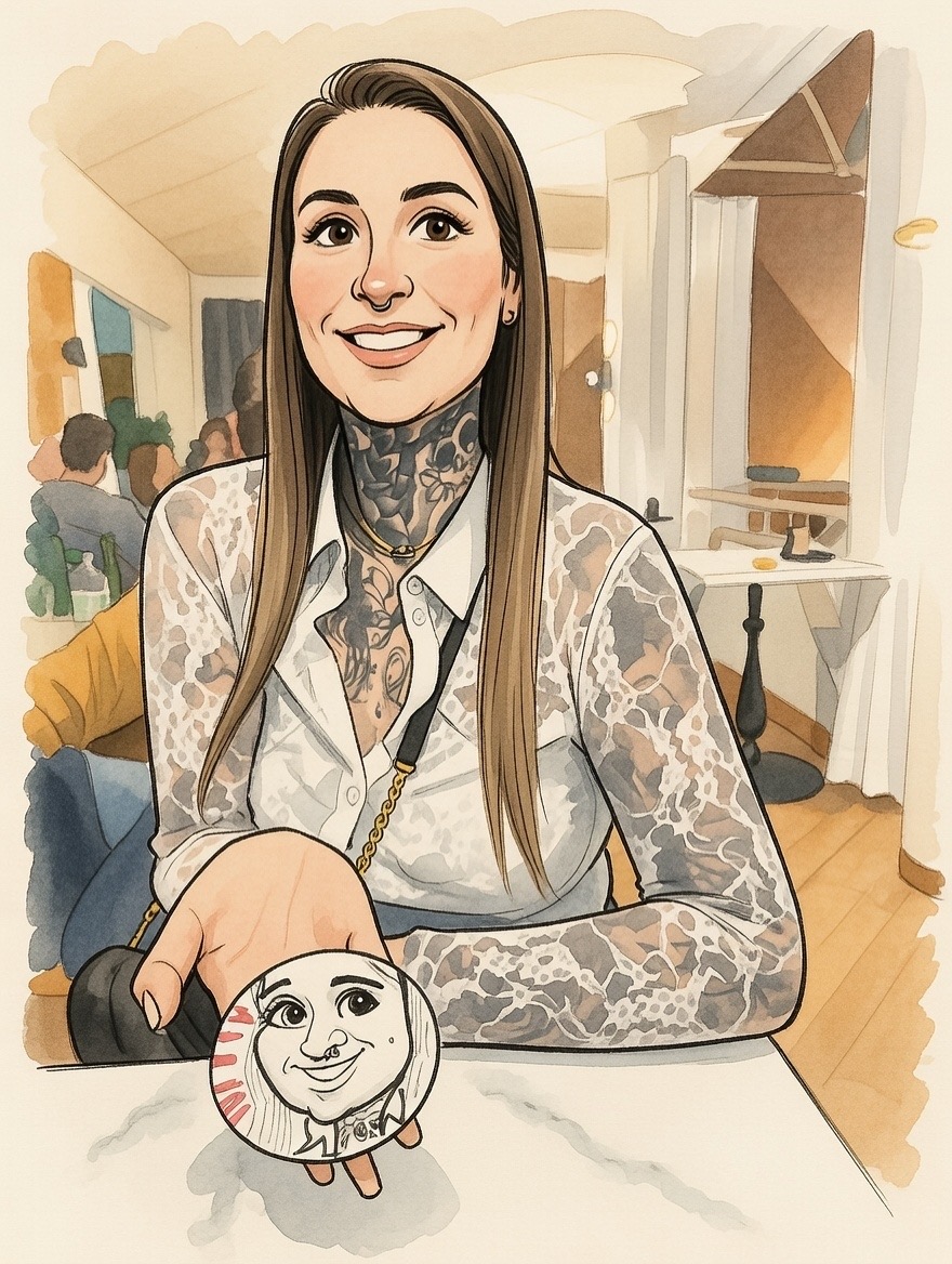 Bekommen die Gäste ihre Karikatur direkt mit?