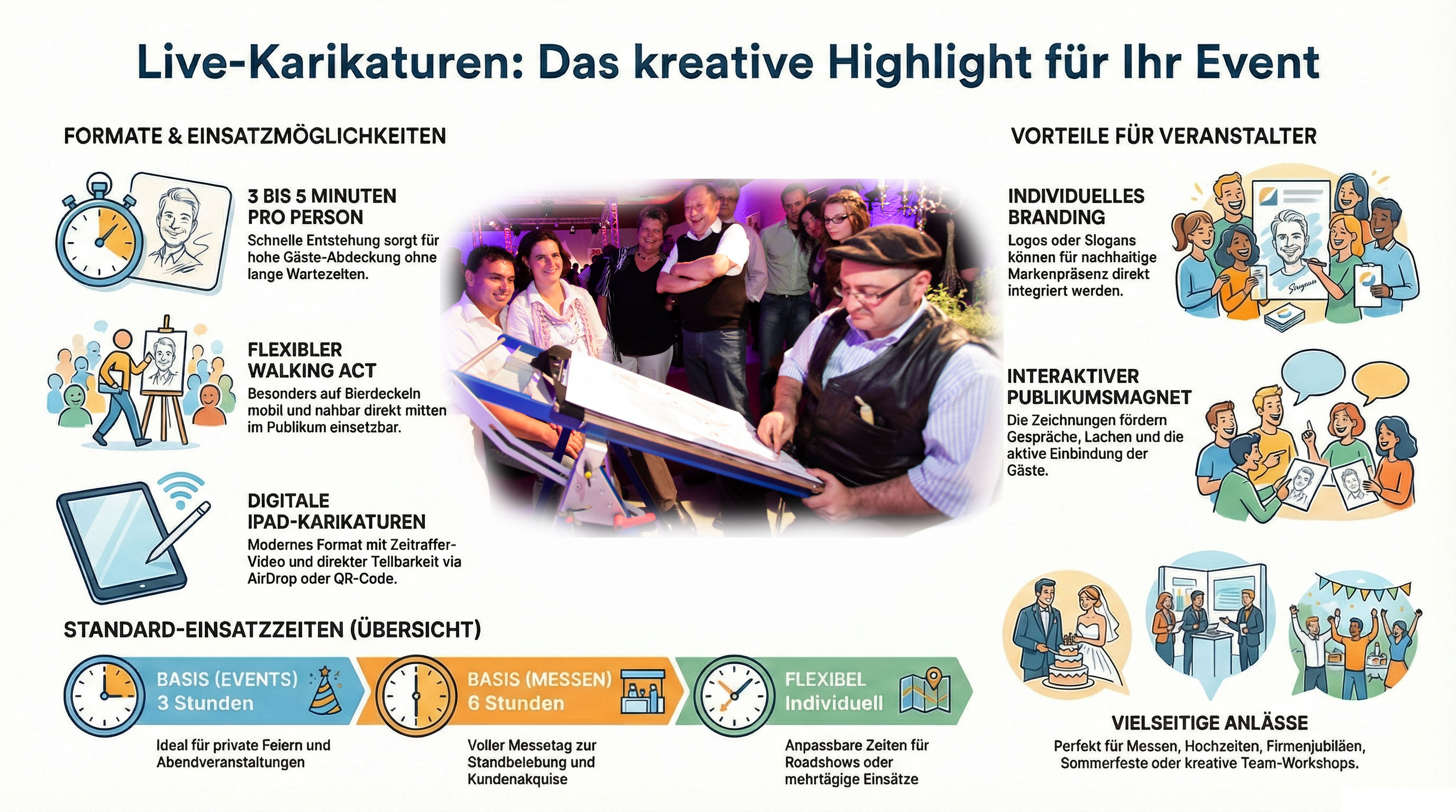 Eine lächelnde Frau mit Piercings sitzt vor Erol, während ihre fertige klassische Karikatur auf einer Staffelei im DM-Markt an der Pfalz/Elsass-Grenze präsentiert wird.