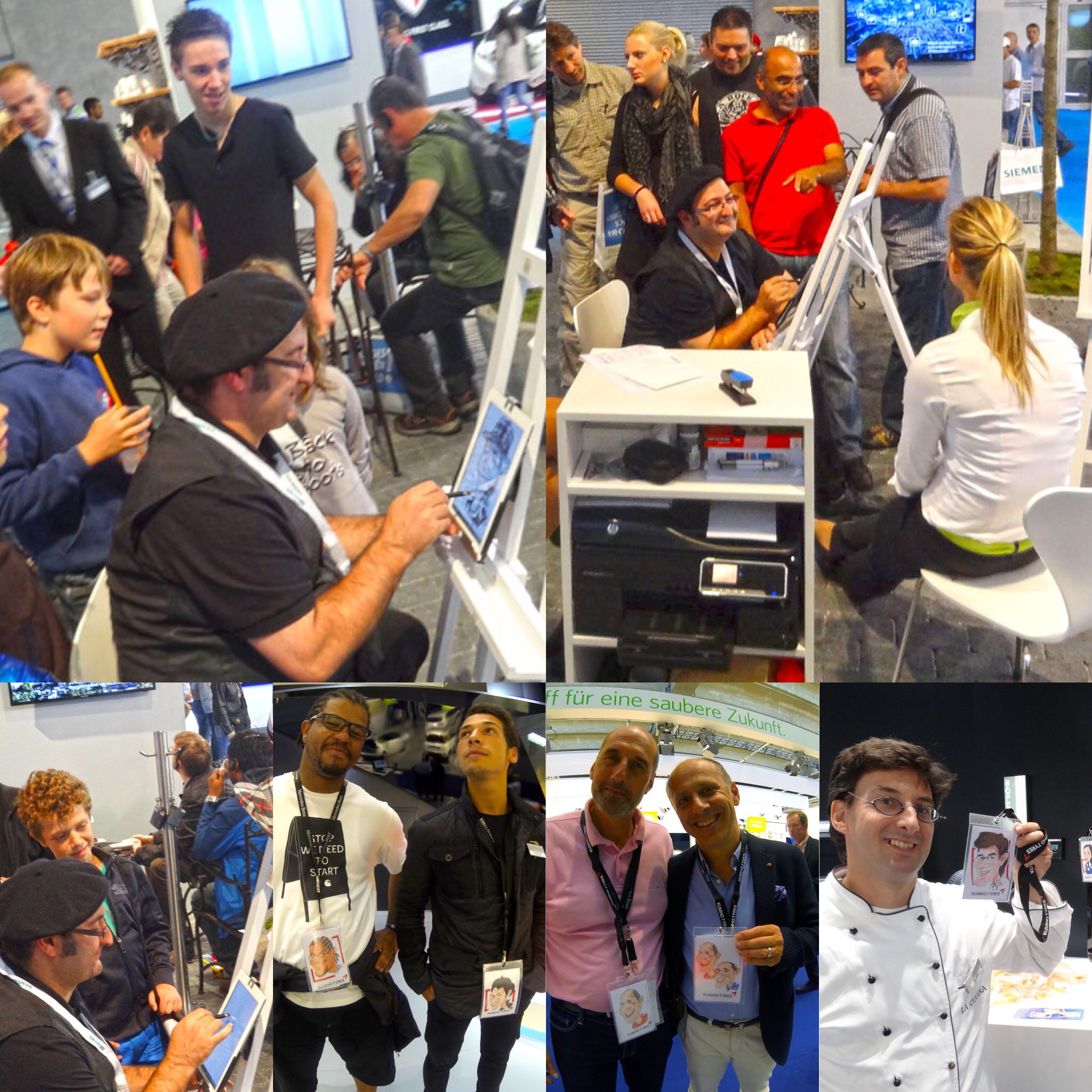 iPad Karikaturist Erol zeichnet auf der IAA Messe in Frankfurt