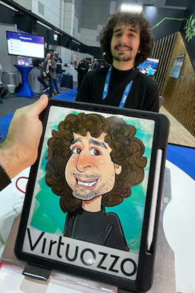 Ipad-Karikaturist beim CloudFest im Europa Park Rust