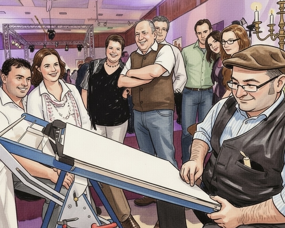 Live-Karikaturen, die Menschen zusammenbringen